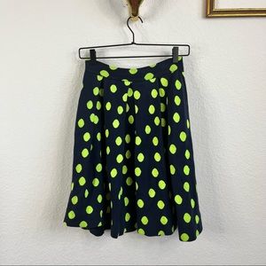 Marc by Marc Jacobs Knit Pleated A Line Polka Dot Neon Skirt